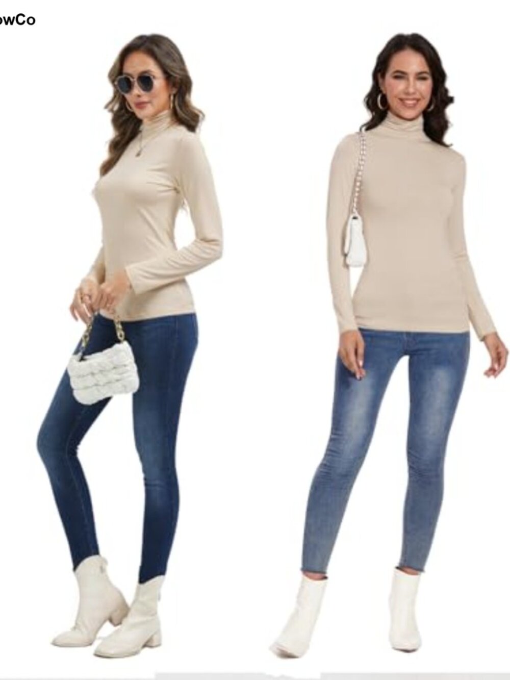 Womens Turtleneck Long Sleeve Slim Fitted Lightweight Thermal Top - Picture 5 of 6